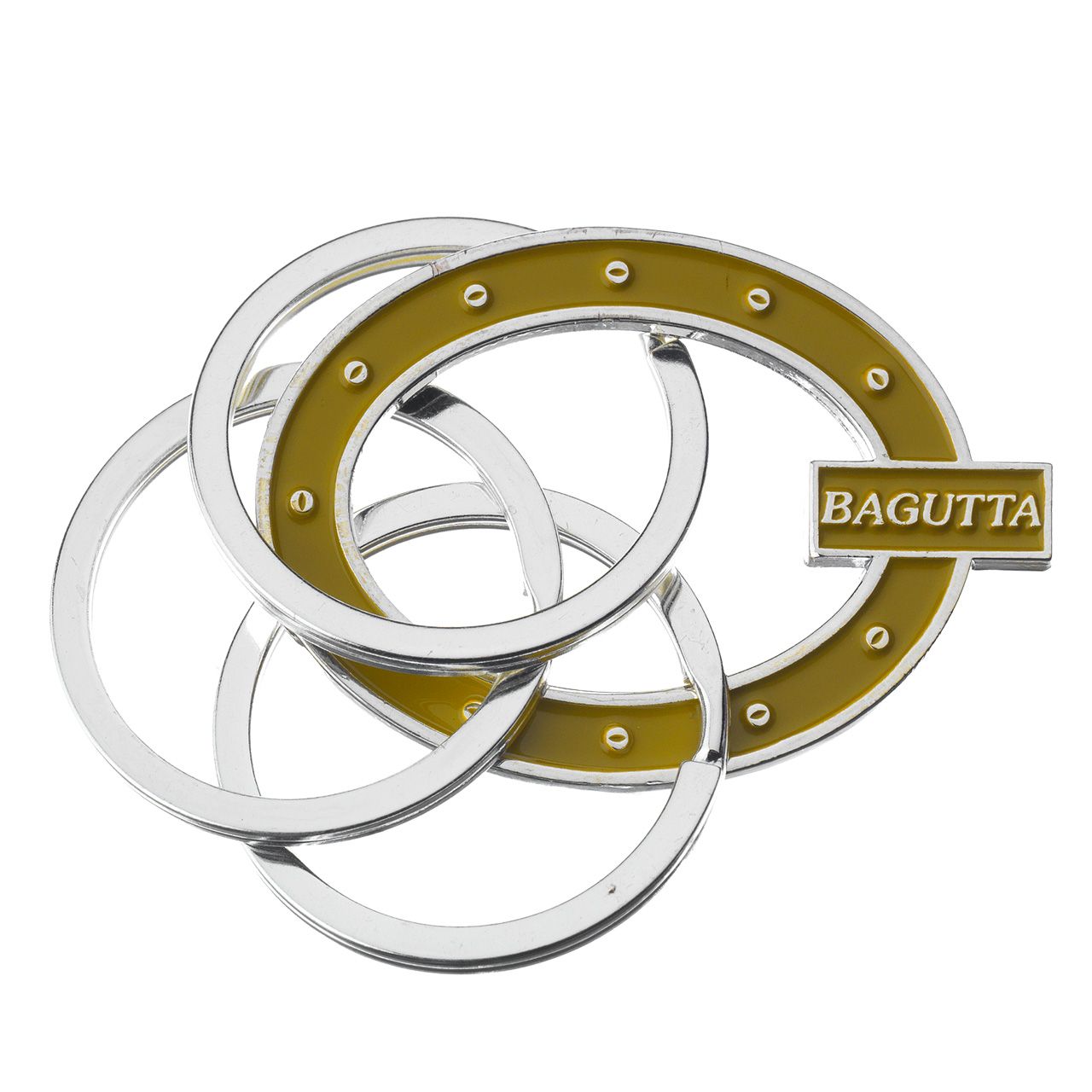 PORTACHIAVI SILVER PLATED OVALE SENAPE CON CHIODINI